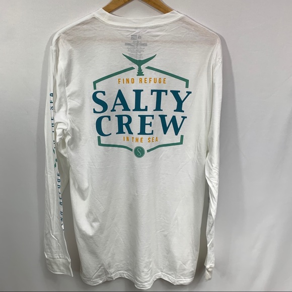 Salty Crew Mens Printed Sleeve Classic Logo Long Sleeve T-Shirts Size Small New - Picture 2 of 5